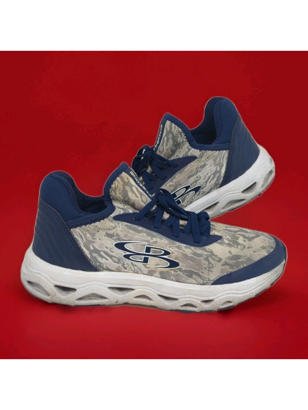 Boombah Baseball Softball Turf Shoes Cleats Mens 7 Womens 8 Navy Blue Gray Camo